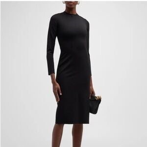 L’AGENCE Ruched MIDI Black Pur Amour Dress Size 2